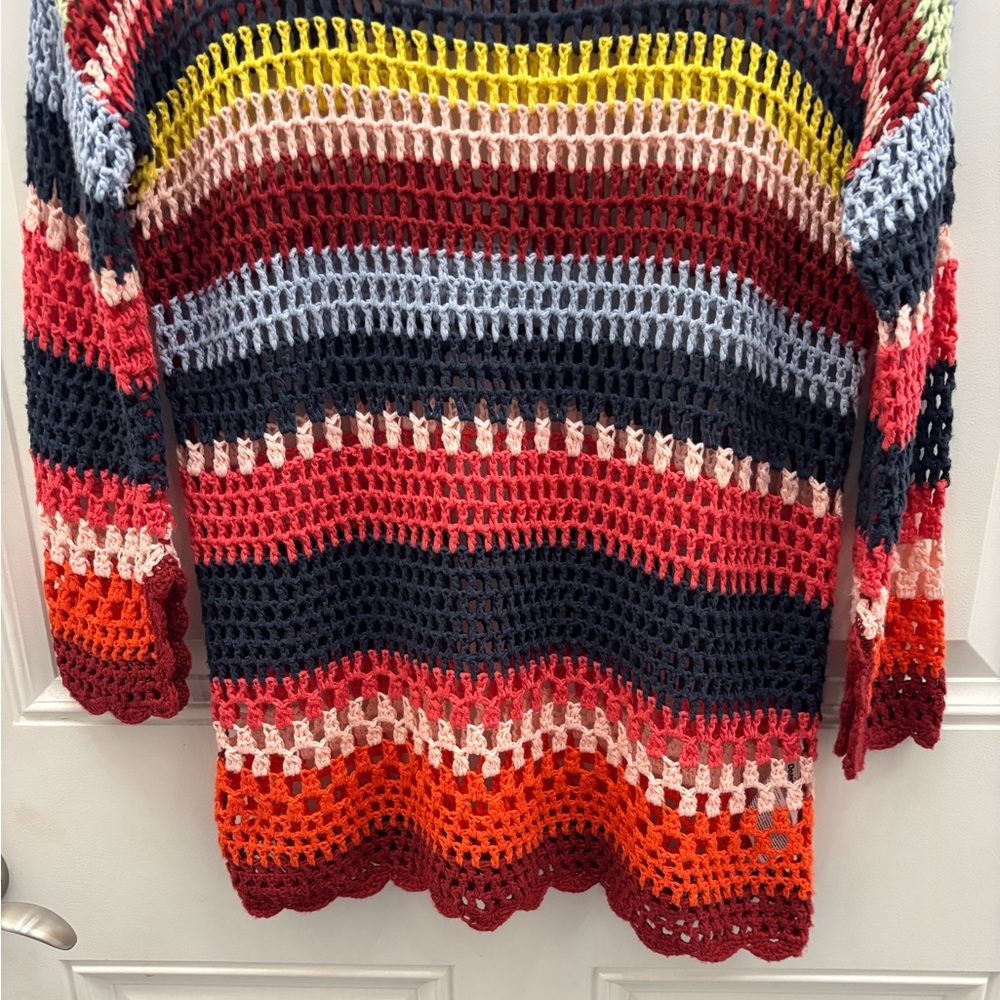 Desigual Striped Colorful Crocheted Sweater M - Picture 5 of 12